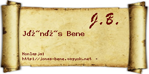 Jónás Bene névjegykártya